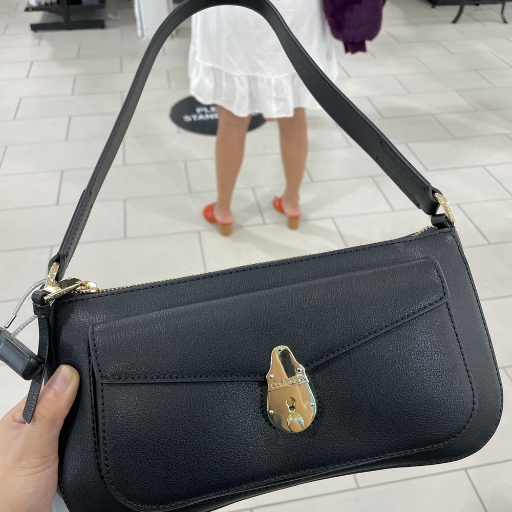 Calvin klein hobo purse black leather